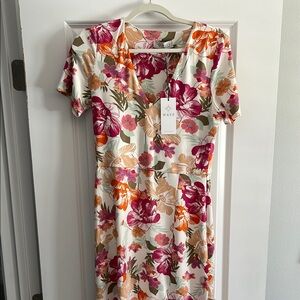 Wayf Multicolor Floral V-Neck Dress